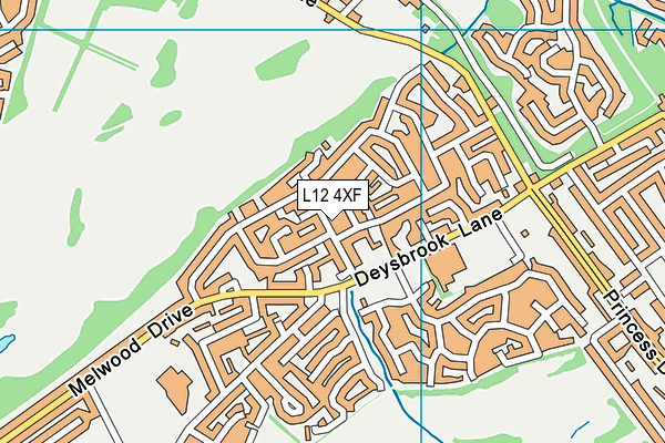 L12 4XF map - OS VectorMap District (Ordnance Survey)