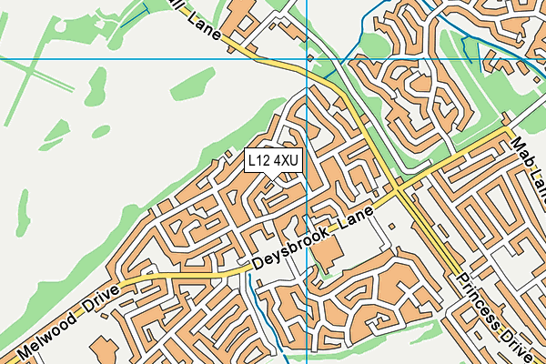 L12 4XU map - OS VectorMap District (Ordnance Survey)