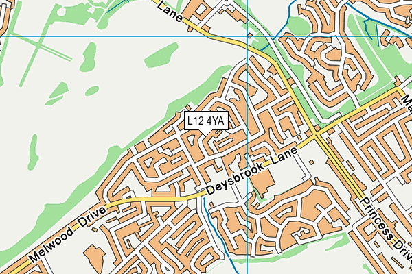 L12 4YA map - OS VectorMap District (Ordnance Survey)