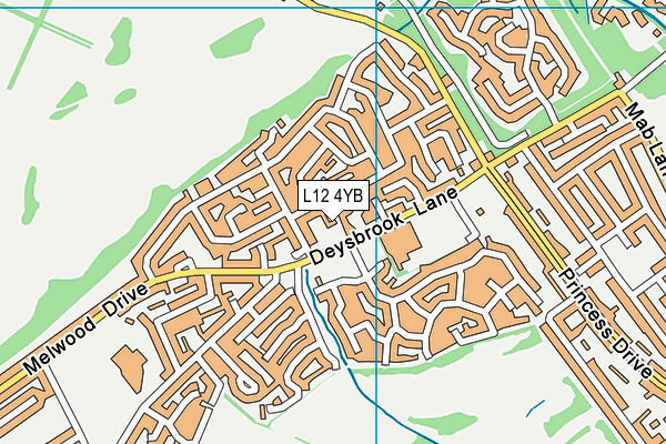 L12 4YB map - OS VectorMap District (Ordnance Survey)