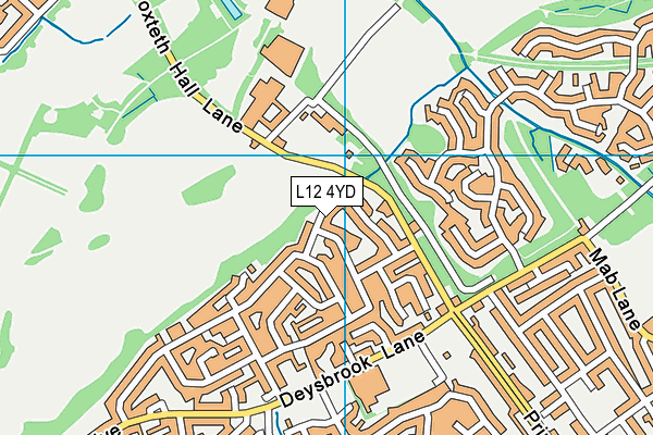 L12 4YD map - OS VectorMap District (Ordnance Survey)