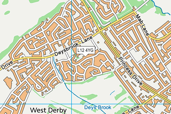 L12 4YG map - OS VectorMap District (Ordnance Survey)
