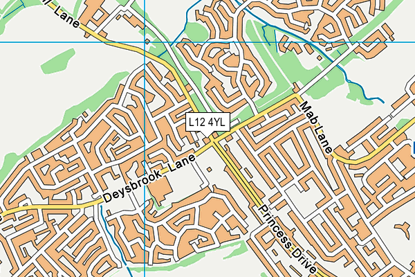 L12 4YL map - OS VectorMap District (Ordnance Survey)