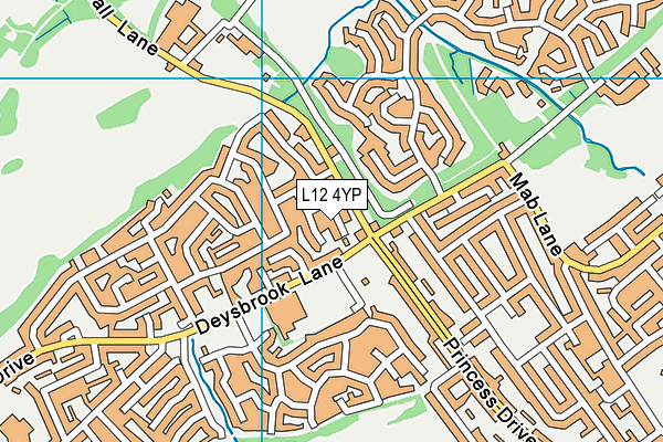 L12 4YP map - OS VectorMap District (Ordnance Survey)