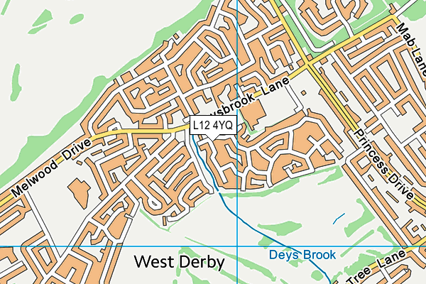 L12 4YQ map - OS VectorMap District (Ordnance Survey)