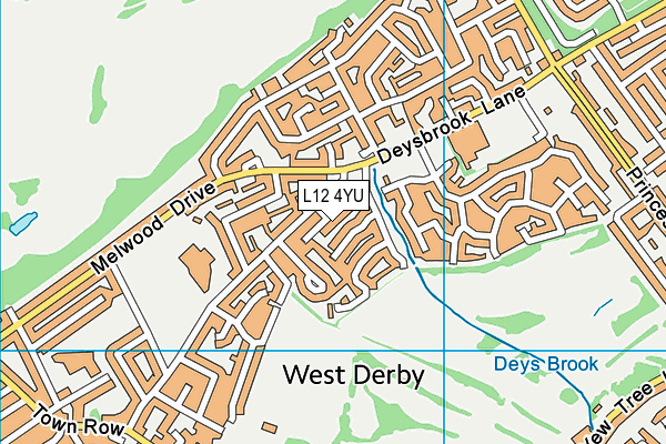 L12 4YU map - OS VectorMap District (Ordnance Survey)