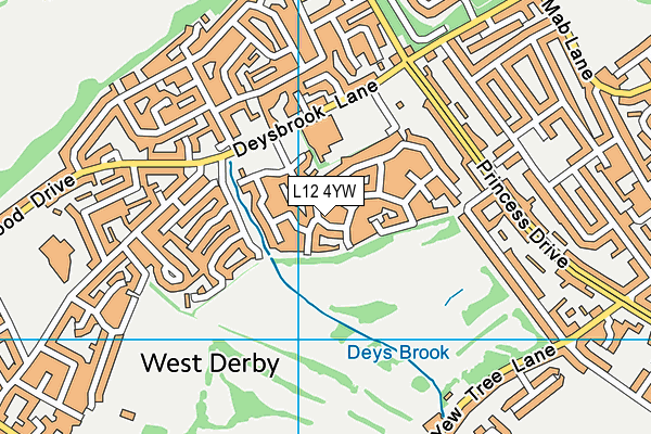 L12 4YW map - OS VectorMap District (Ordnance Survey)