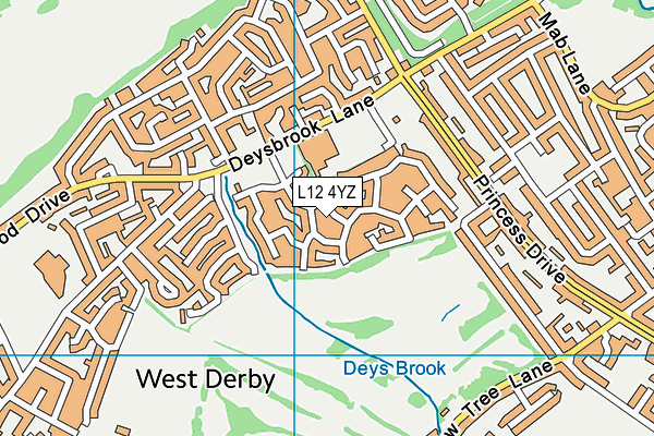 L12 4YZ map - OS VectorMap District (Ordnance Survey)