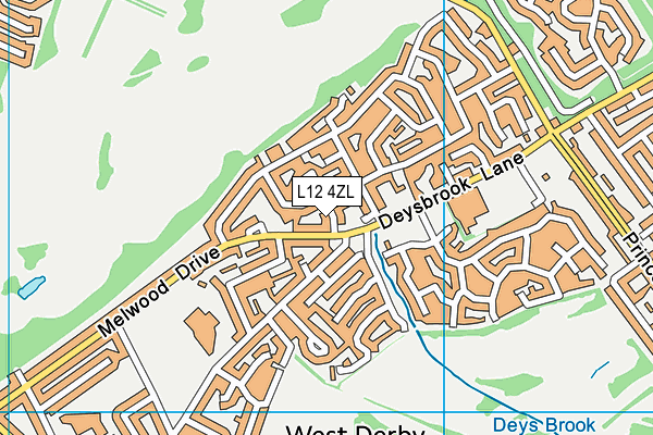 L12 4ZL map - OS VectorMap District (Ordnance Survey)