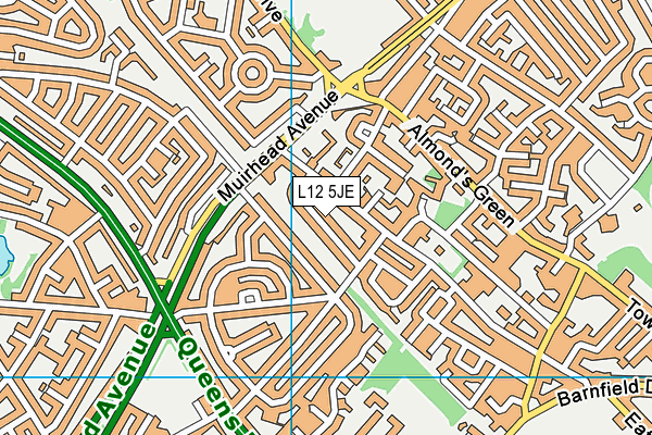 L12 5JE map - OS VectorMap District (Ordnance Survey)
