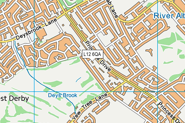 L12 6QA map - OS VectorMap District (Ordnance Survey)