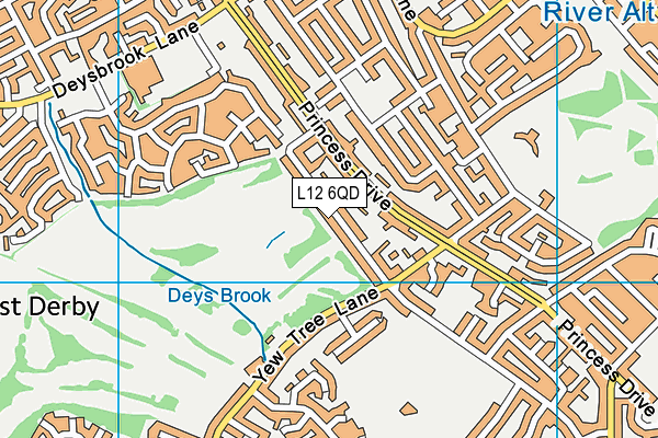 L12 6QD map - OS VectorMap District (Ordnance Survey)