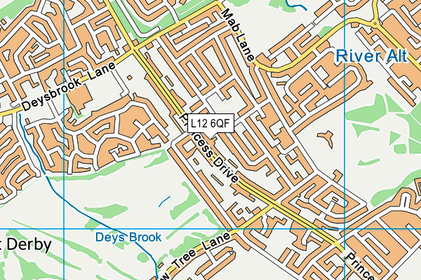 L12 6QF map - OS VectorMap District (Ordnance Survey)