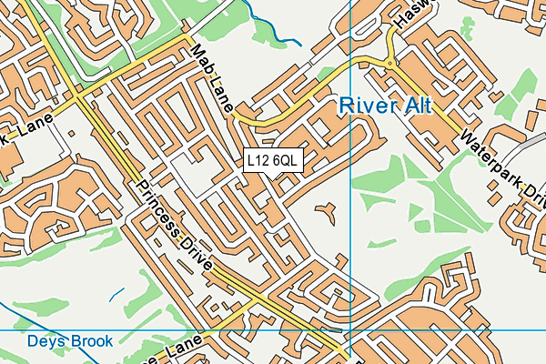 Mab Lane Junior Mixed and Infant School map (L12 6QL) - OS VectorMap District (Ordnance Survey)