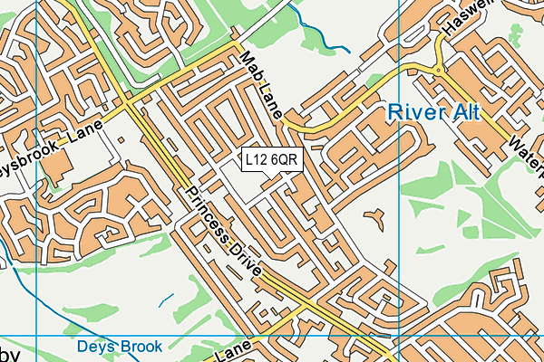L12 6QR map - OS VectorMap District (Ordnance Survey)