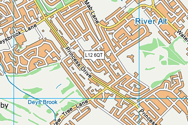 L12 6QT map - OS VectorMap District (Ordnance Survey)