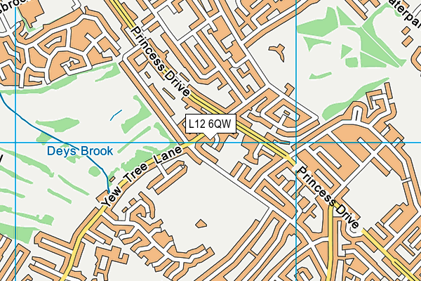 L12 6QW map - OS VectorMap District (Ordnance Survey)