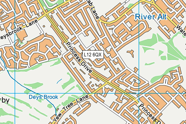L12 6QX map - OS VectorMap District (Ordnance Survey)