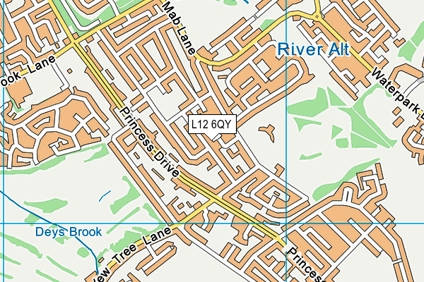 L12 6QY map - OS VectorMap District (Ordnance Survey)