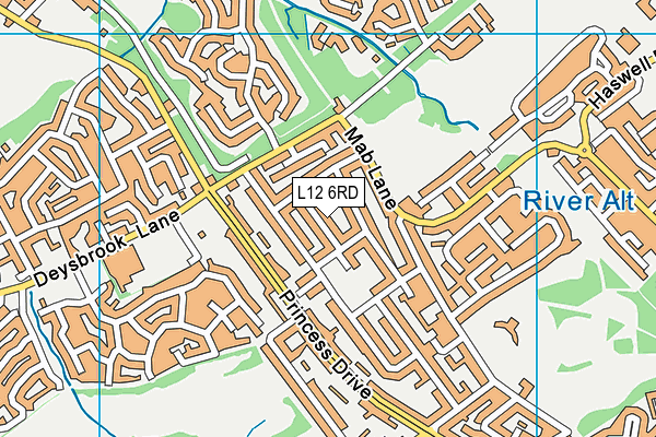 L12 6RD map - OS VectorMap District (Ordnance Survey)