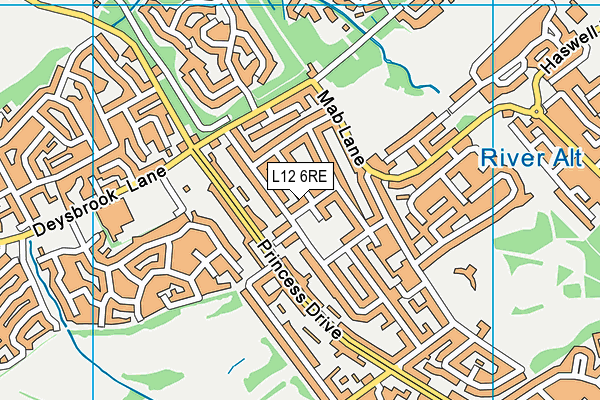 L12 6RE map - OS VectorMap District (Ordnance Survey)