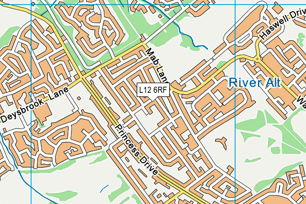 L12 6RF map - OS VectorMap District (Ordnance Survey)