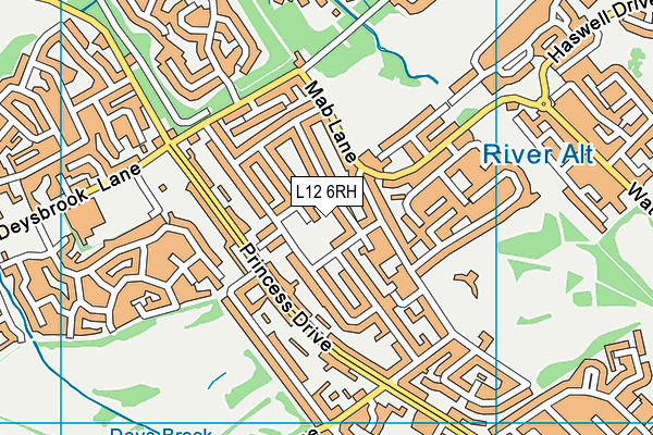 L12 6RH map - OS VectorMap District (Ordnance Survey)