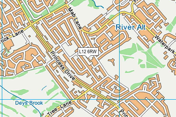 L12 6RW map - OS VectorMap District (Ordnance Survey)