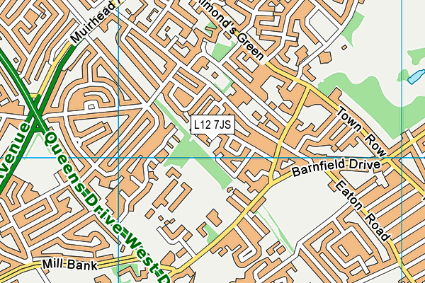 L12 7JS map - OS VectorMap District (Ordnance Survey)