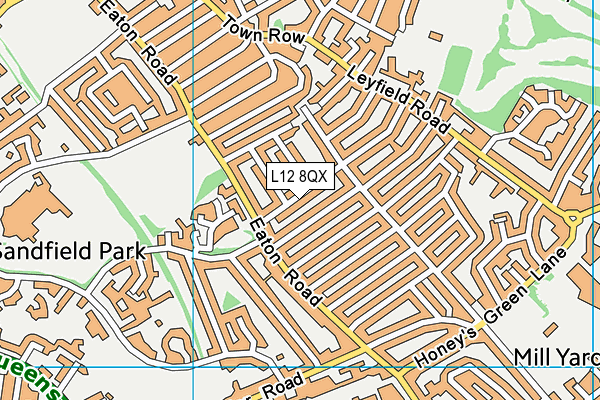 L12 8QX map - OS VectorMap District (Ordnance Survey)