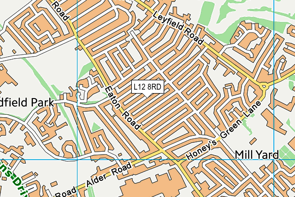 L12 8RD map - OS VectorMap District (Ordnance Survey)