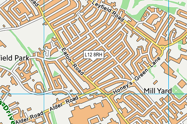 L12 8RH map - OS VectorMap District (Ordnance Survey)