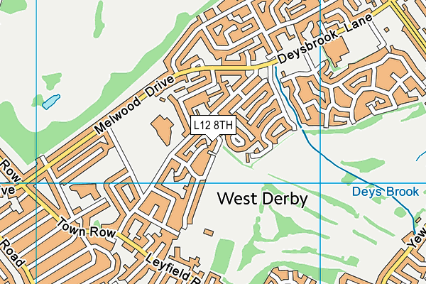 L12 8TH map - OS VectorMap District (Ordnance Survey)