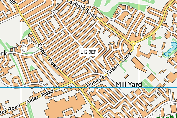 L12 9EF map - OS VectorMap District (Ordnance Survey)