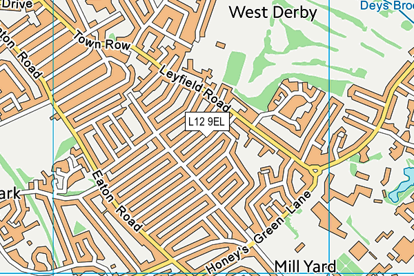 L12 9EL map - OS VectorMap District (Ordnance Survey)