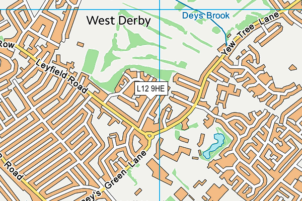 L12 9HE map - OS VectorMap District (Ordnance Survey)