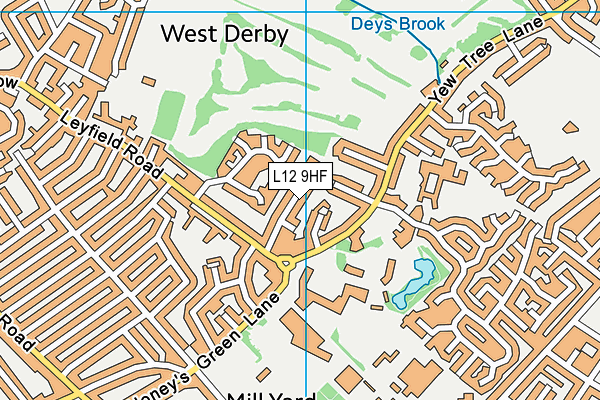 L12 9HF map - OS VectorMap District (Ordnance Survey)