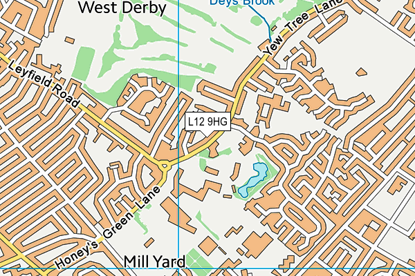 L12 9HG map - OS VectorMap District (Ordnance Survey)