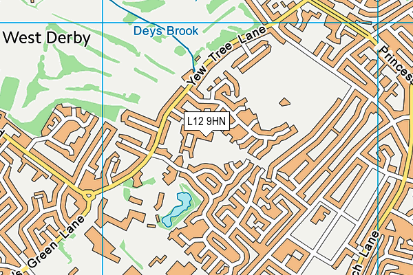 St Vincents School map (L12 9HN) - OS VectorMap District (Ordnance Survey)