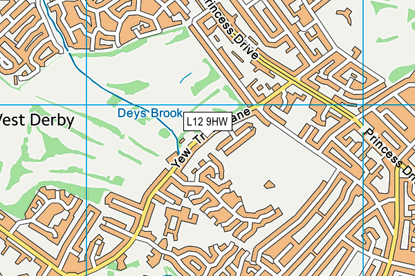 L12 9HW map - OS VectorMap District (Ordnance Survey)