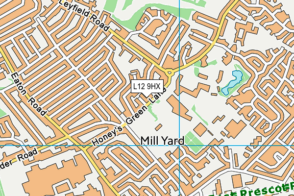L12 9HX map - OS VectorMap District (Ordnance Survey)