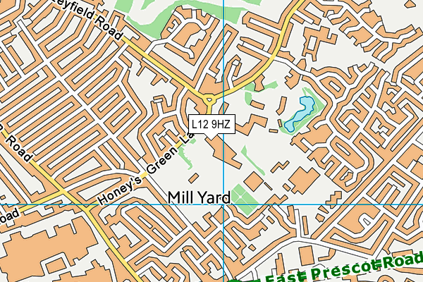 Lifestyles Cardinal Heenan map (L12 9HZ) - OS VectorMap District (Ordnance Survey)