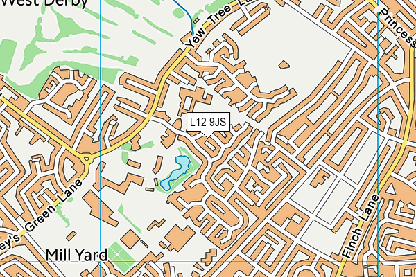 L12 9JS map - OS VectorMap District (Ordnance Survey)