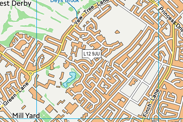 L12 9JU map - OS VectorMap District (Ordnance Survey)