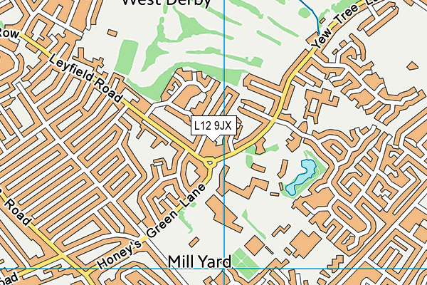 L12 9JX map - OS VectorMap District (Ordnance Survey)