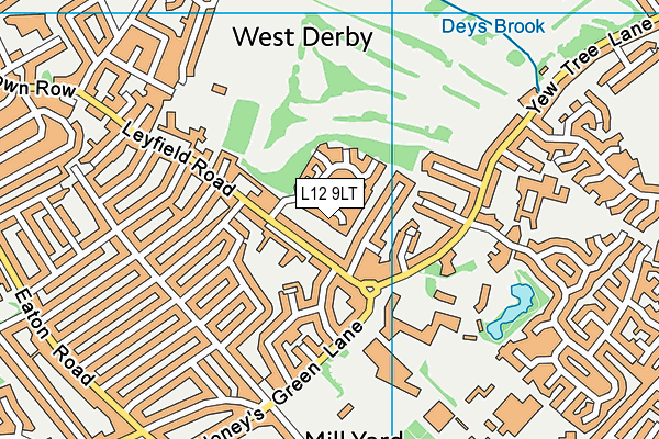L12 9LT map - OS VectorMap District (Ordnance Survey)