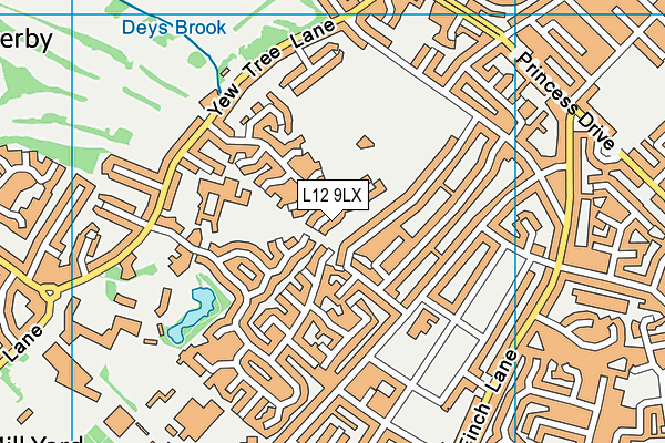 L12 9LX map - OS VectorMap District (Ordnance Survey)