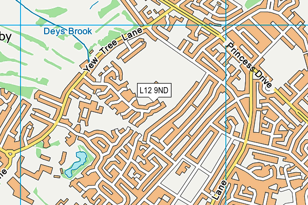 L12 9ND map - OS VectorMap District (Ordnance Survey)