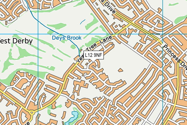 L12 9NF map - OS VectorMap District (Ordnance Survey)