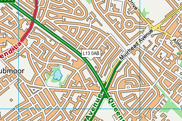 L13 0AB map - OS VectorMap District (Ordnance Survey)